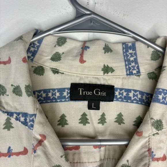 🛶VINTAGE TRUE GRIT Camp Shirt Outdoor Cotton Prints Canoe Cotton Women’s Small - Picture 4 of 8
